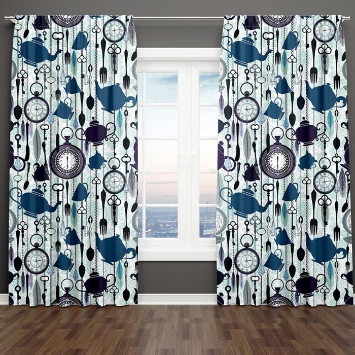 Rideaux 3D Enfants - 2 Pièces 75x166 Cm - Isolant Thermique Et Anti-Bruit - Motifs Fleurs Colorées