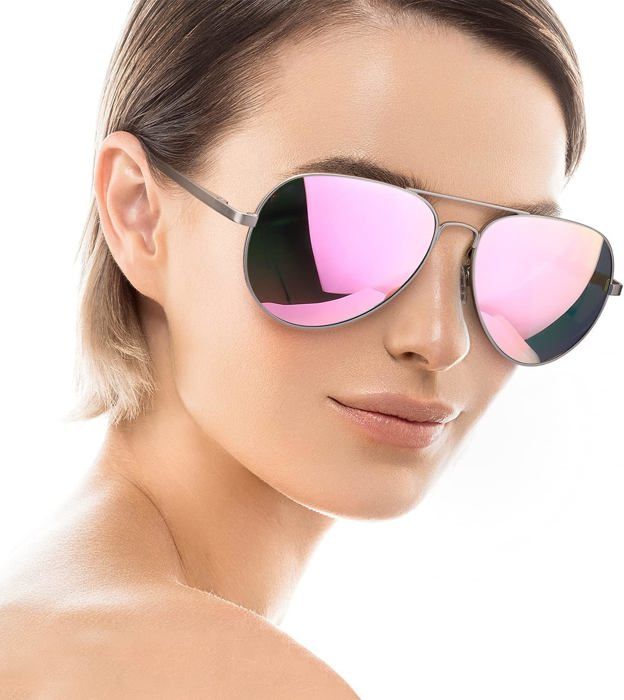 Lunettes De Soleil Pilote Polarisées - Verres Jaune UV400 - Monture Métal Ressort - Unisexe