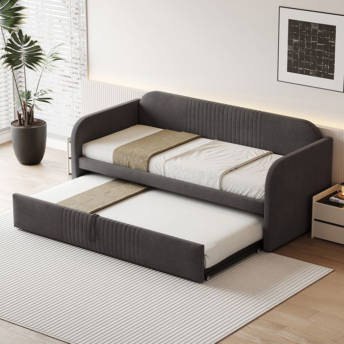 Lit 90/180x190 cm Canapé-lit extensible Lit rembourré Lit Gigogne Lit banquette - SWEIKO - Gris Lit 90/180x190 cm Canapé-lit extensible Lit rembourré Lit Gigogne Lit banquette - SWEIKO - Gris