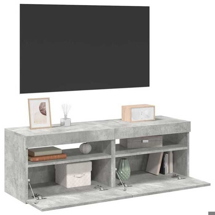 KEENSO Meuble TV avec lumières LED blanc 60x30x30 cm 111607