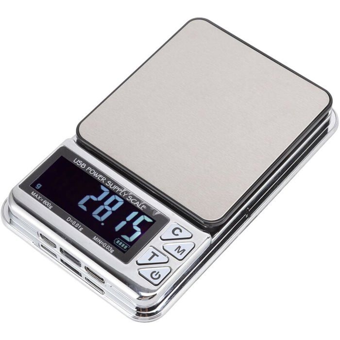 Balance De Précision AMIR 500g/0.01g - Mini Pèse-Bijoux, Cuisine, Médicaments | Écran LCD Rétroéclairé