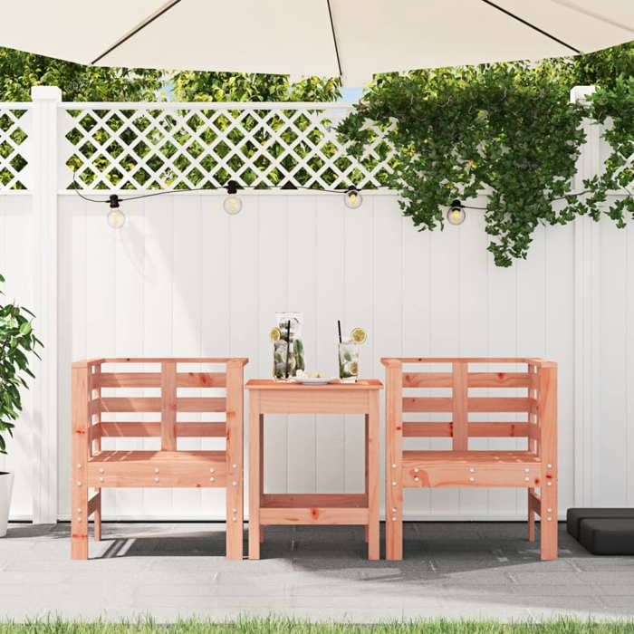 SWEETY Chaises de jardin lot de 2 - 61 5x53x71 cm bois massif de douglas - anticorrosion - 20kg CJ917