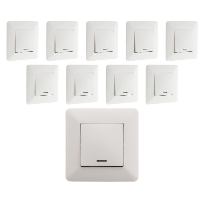 Lot de 5 interrupteurs va et vient Presto - Zenitech