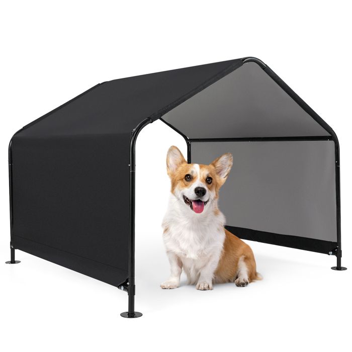 Comparer les prix de COSTWAY Niche d'Ombre pour Chien Chat, Toit Imperméable en Tissu Oxford, Piquets, Tente pour Poules, Lapins, Bétail, 129x124x108 CM