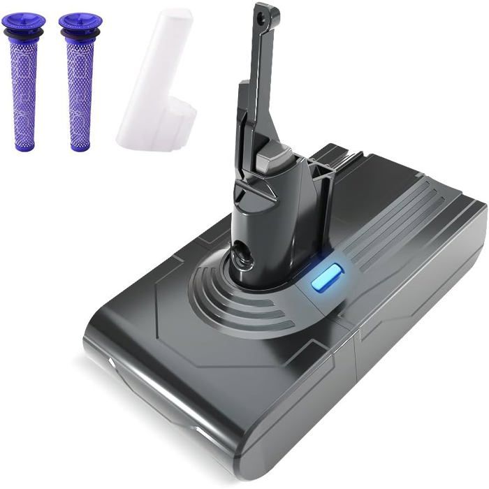 Batterie pour Dyson Aspirateurs V8 SV10Batterie LiION Compatible avecV8 STANEW Batterie de Remplacement pour avec 2 Filtres 21.6v