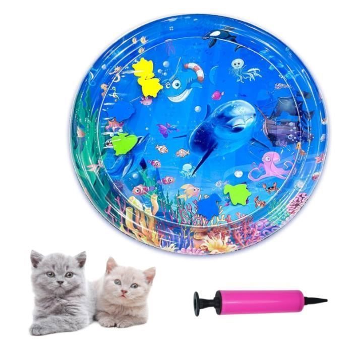 Tapis De Jeu pour ChatTapis de Jeu avec capteur deau pour Chats et Chiens Gonflable pour Chat Jouet Interactif Circular AIRE DE JEU