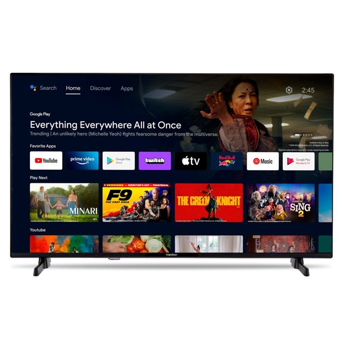 MEDION TV LED 32"" (80 cm) - MD832100 - Full HD 1980x1080 - HDR - Android Smart-TV - 2xHDMI - 1xUSB - WiFi