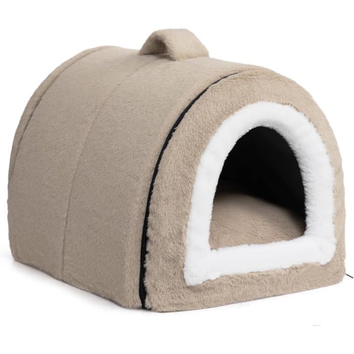 Lit Tunnel D’intérieur Pour Chat Rond Et Doux Pliable 2 En 1