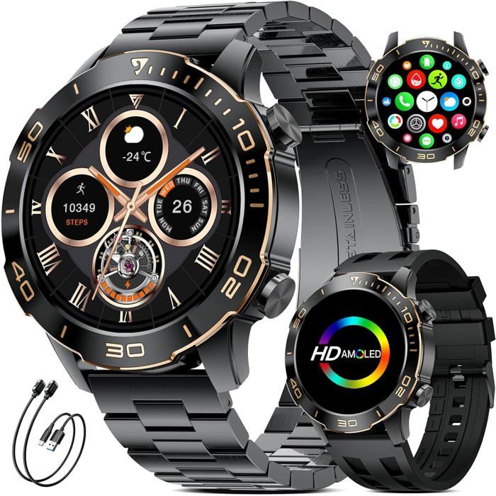 Montre Connectée - UNDERSCORE - SUNKTA - Écran 1.43 - Étanche IP68 - Autonomie 30 jours