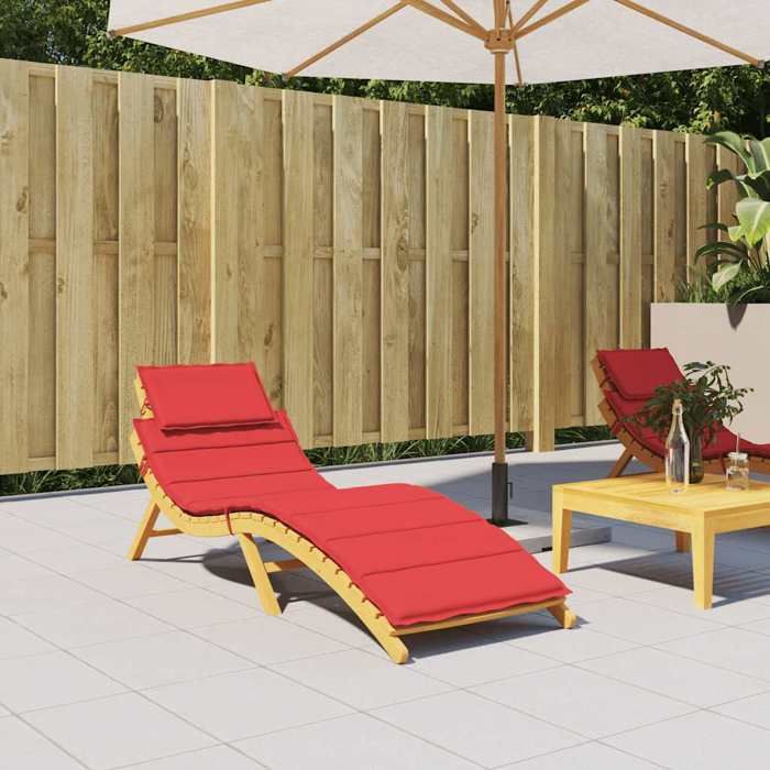 Coussin de chaise longue vidaXL 186x58x4 cm Tissu Oxford Imperméable Rembourrage en fibre de mousse