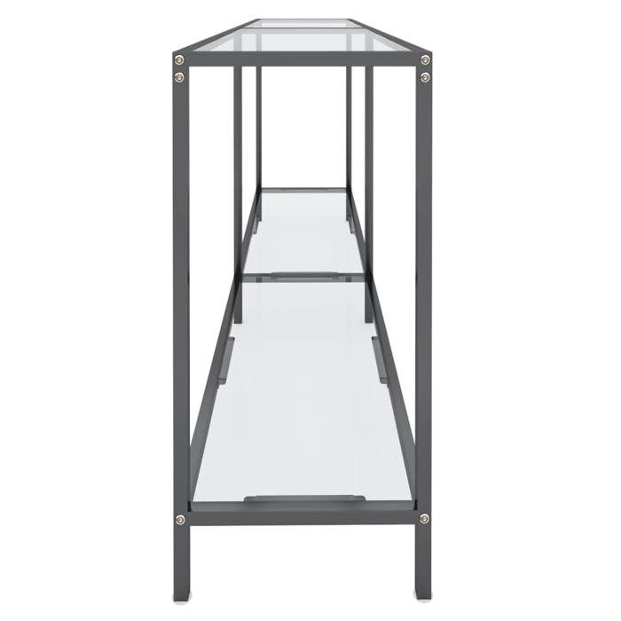 Table console en verre trempé - vidaXL - 160x35x75 5 cm - Transparent - Verre trempé - Acier enduit de poudre