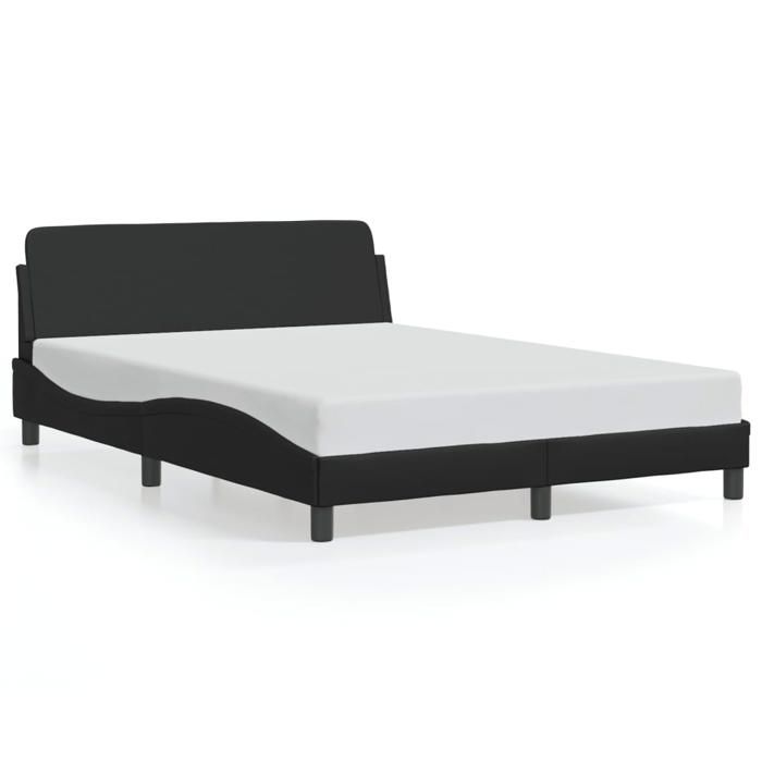 SALE 2026Cadre de lit Adulte et jeunes - Structure pour lit 2 personnes - Dover noir 140x190cm similicuir - 208x145x74 5 cm 24.45