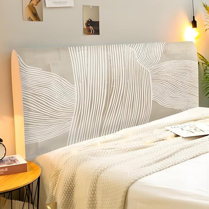1 housse de tête de lit de 160 cm - Housse de protection pour tête de lit - Housse extensible anti-poussière - Housse intégrale -
