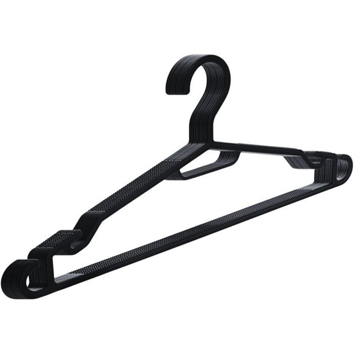 Dix cintres ultraplats noirs antidérapants