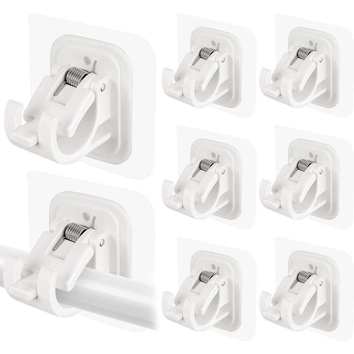 Lot de 8 crochets support tringle à rideaux blanc installation tringle suspension rideaux