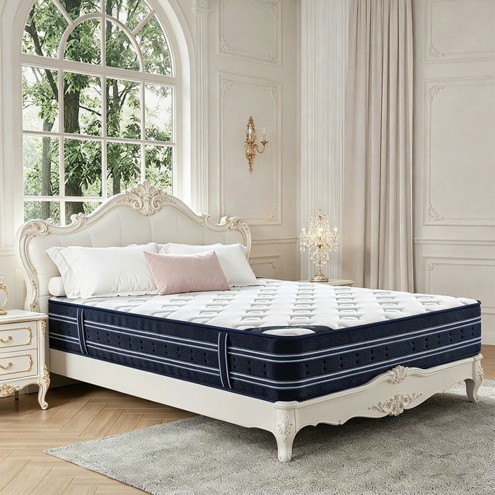 Matelas 140x190 cm Ép 32cm Mémoire de forme et mousse RH Hybride Mi-Ferme Soutien Tonique Indépendance de Couchage Respirante