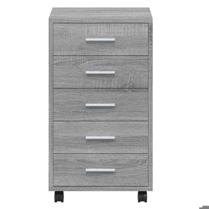 Elégant Buffet bahut Gris - Placard/Cabinet de salon avec roulettes Sonoma gris Bois dingénierie PRO9932859304505