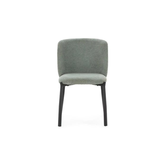 TILO - Lot de 2 chaises pieds en métal noir - Vert TILO - Lot de 2 chaises pieds en métal noir - Vert