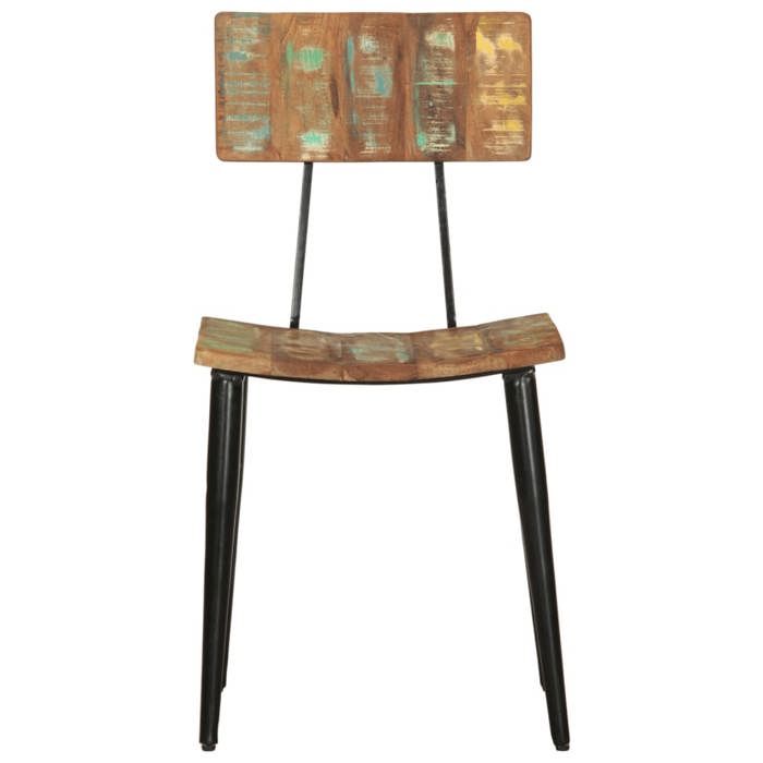 Chaises cuisine(2 pcs) - Multicolore - Chaises à manger - 2 personnes - bois de récupération solide 42x37x82 cm F3055