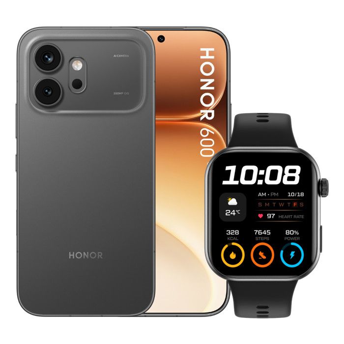 Honor 600 Smartphone 657 AMOLED 8 GB RAM 256 GB 5G Snapdragon 7 Gen 4 200 MP 6400 mAh Android 16 Nero