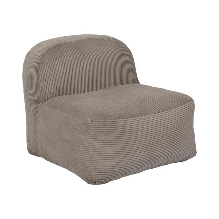 The Home Deco Factory - Fauteuil compressé en velours côtelé sans montage BERLIN - Taupe