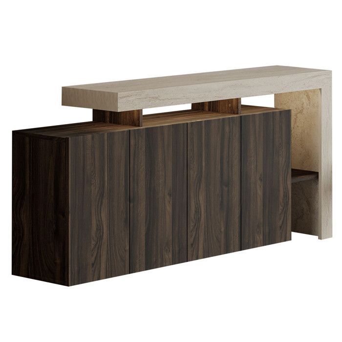 Buffet en bois Beliz - 170 x 35 x 80 cm - Marron Buffet en bois Beliz - 170 x 35 x 80 cm - Marron