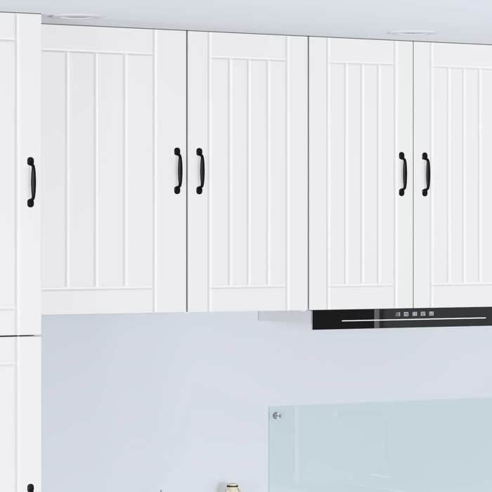 vidaXL Meuble Mural LUCCA Blanc 40 x 31 x 80 cm en Bois dingénierie avec 1 porte 2 étagères et rangement vaisselle et ustensiles 6 vidaXL Meuble Mural LUCCA Blanc 40 x 31 x 80 cm en Bois dingénierie avec 1 porte 2 étagères et rangement vaisselle et ustensiles 6