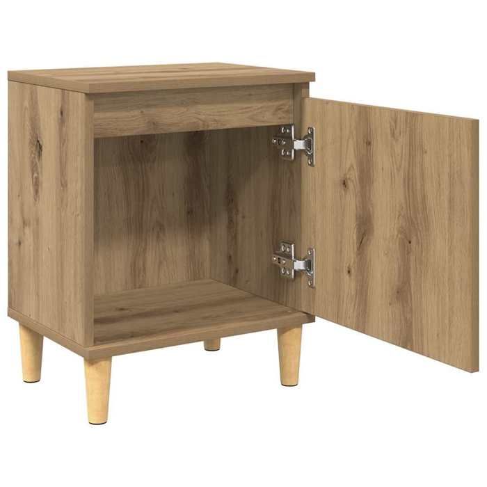 Cabinet de Lit Moderne Marron Table de chevet/nuit avec rangement chêne artisanal 40x30x50 cm CC4462