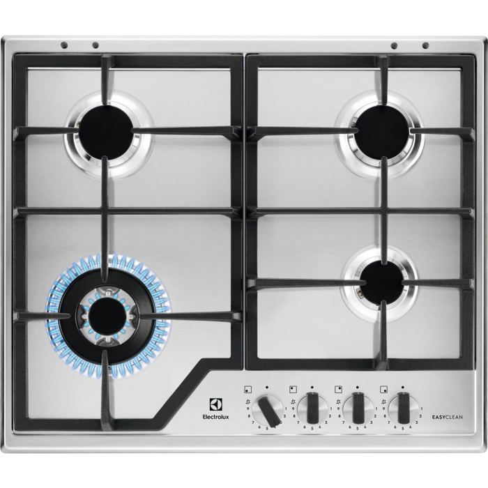 Plaque de cuisson à gaz en acier inoxydable Electrolux 4 brûleurs Brûleur WOK à triple rangée de flammes
