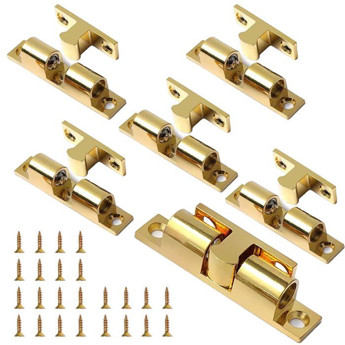 6 pcs Coulissante aimant porte placard push to open serrure de porte amortisseur placard avec vis fermeture ferme