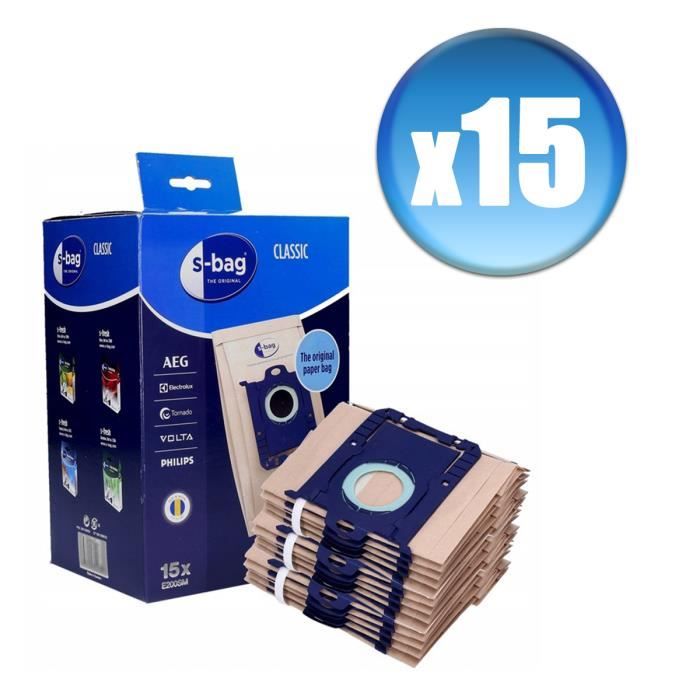 15 sacs aspirateur en papier Electrolux S Bag Classic pour AEG