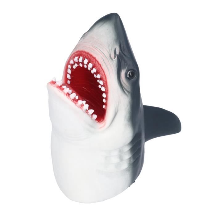 Marionnette à Main Requin, Lot de 2 marionnettes réalistes en Caoutchouc Souple pour Les Jeux de rôle des Enfants, Jouets interactifs pour raconter des Histoires et s'amuser en Famille