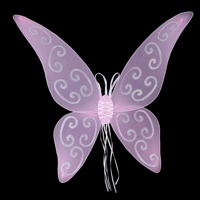 16,1 x 13,4 Pouces Ailes de Fée Papillon Pailleté Ailes de Fée à Paillettes d'Ange Papillon Blanc Taille Moyenne Accessoire de Déguisement Ange de Femme Fille pour Princesse de 3 à 8 Ans