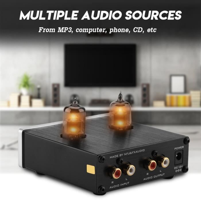 FX-AUDIO TUBE-03 Préamplificateur à Tubes 6K4 Stéréo Argent