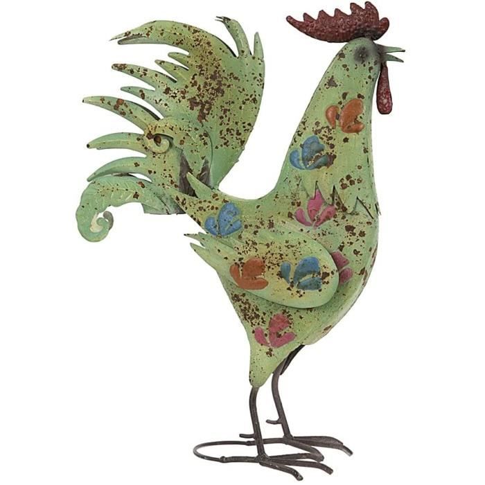 Piquet Jardin Décoratif Déco Poules Métal Bowarepro - Lot De 4