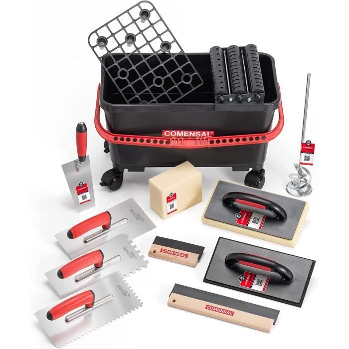 Outils Maçonnerie Et Pose Carrelage - Comensal® Kit Joint 15 Pièces Xl 24l D outils Carrelage Eponge Taloche Caoutchouc Ro