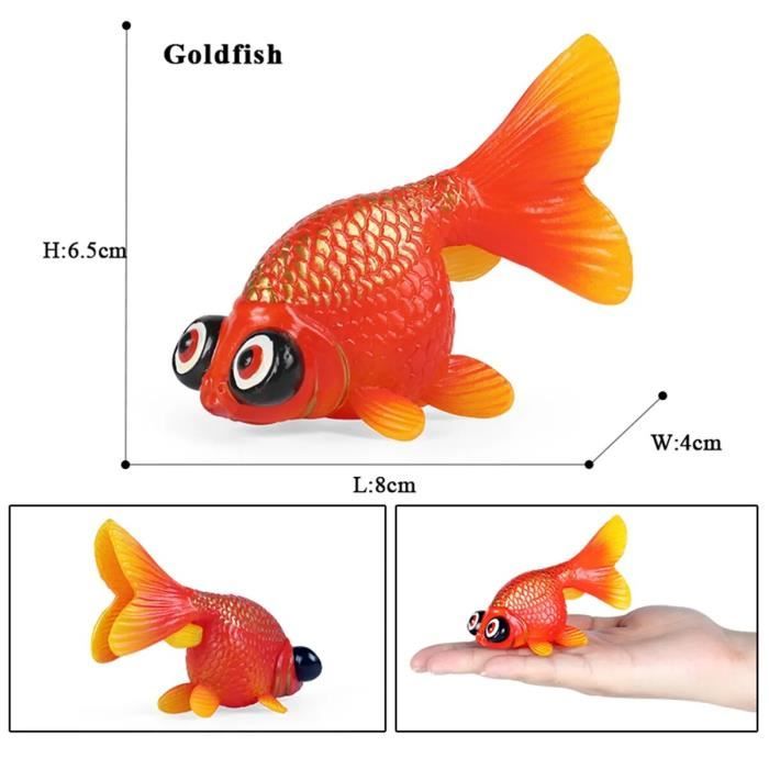 B1 - Figurine de poisson rouge en forme d'oeil de bulle, Accessoire de  décoration de scène Miniature, Jouet é
