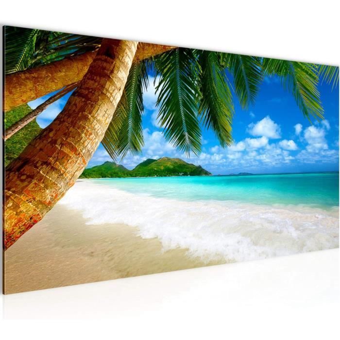 Tableau Sur Toile ARTTOR 50x70cm – Paysage Mer, Plage, Palmier – Déco Murale