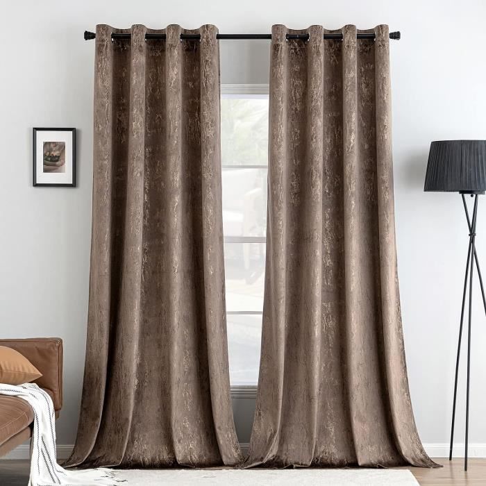 Rideaux Velours Misti Thomas Beige Simmer 108" – Plissés Doublés, Cristaux Asfour, Neufs