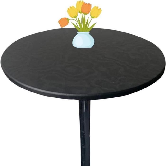 JISEN Nappe Ronde En élasthanne Pour Cocktail - 61 Cm - Blanc Et