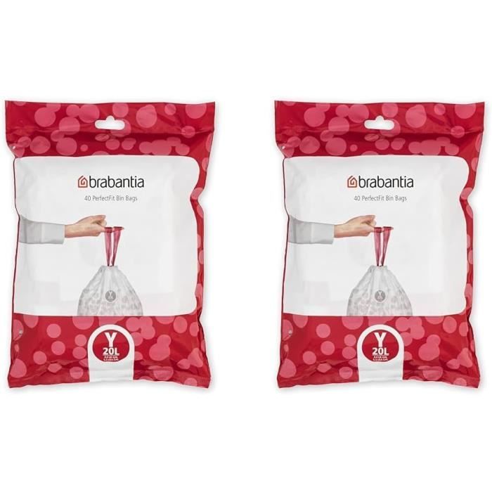 Handy Bag Sacs Poubelle 20L Fixation élastique & Poignées Coulissantes