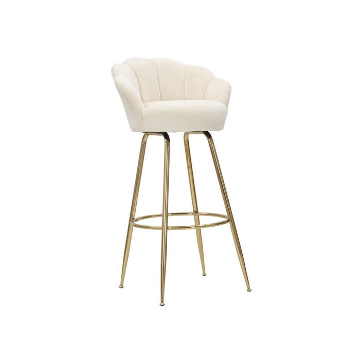 Tabouret de Bar Coquillage Vienna 110cm Crème & Or