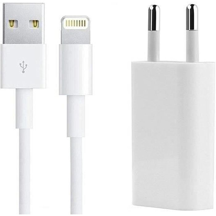 Chargeur compatible iPhone 5/5S/5C/6/6PLUS/7/8/X BLANC