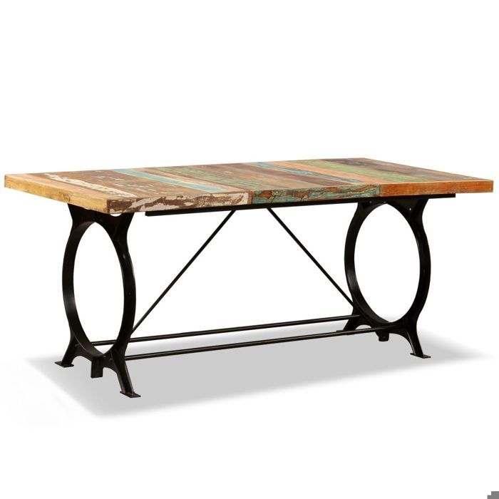 Table de salon salle à manger design Bois de récupération massif 180 cm 0902185