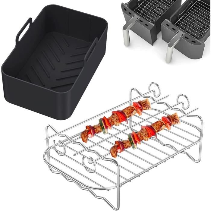 InBlossoms Grille De Cuisson Ronde Polyvalente En Acier Inoxydable De 10,4 Cm Pour Friteuse à Air, Autocuiseur