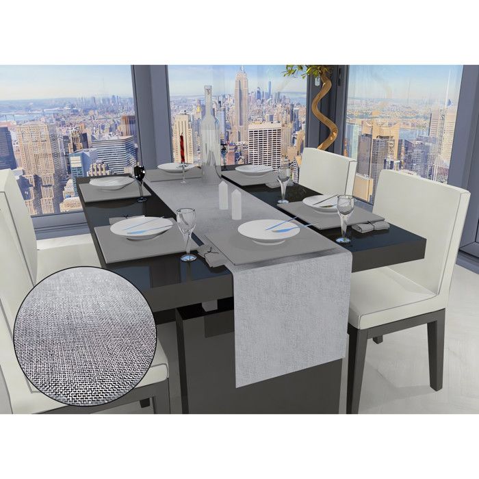 Chemin De Table Tissu Dolce Vita Citron - 28cm X 5m, Motif Citrons Et Feuillage Avec Inscription Dorée, Décoration De Table élégante