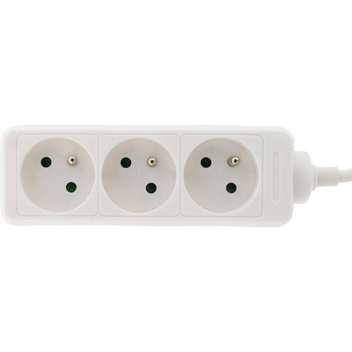 Inter Cable 3G1 1M40 Design Fiche Plate Silver Bloc 4 Prises