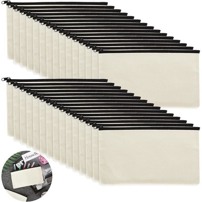 Lot de 30 Pochette Tissu Zippee Trousse Personnalisable 12 21CM Trousse en Tissu de Rangement Trousse de Maquillage en Toile 233 Cdiscount Bagagerie Maroquinerie