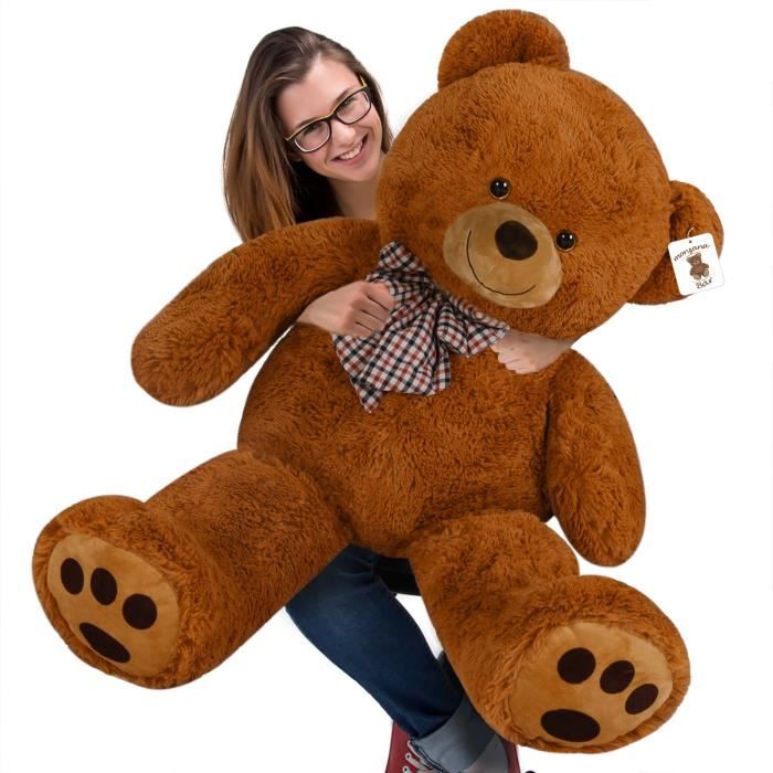 Nounours Teddy Bear - Ours en peluche géant - XL - Brun Clair Chambre  enfants - Cdiscount Jeux - Jouets