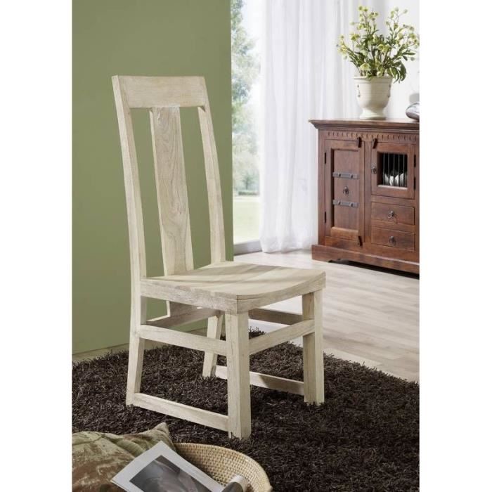 Chaise - Bois massif dacacia blanchi - NATURE WHITE 122 Chaise - Bois massif dacacia blanchi - NATURE WHITE 122